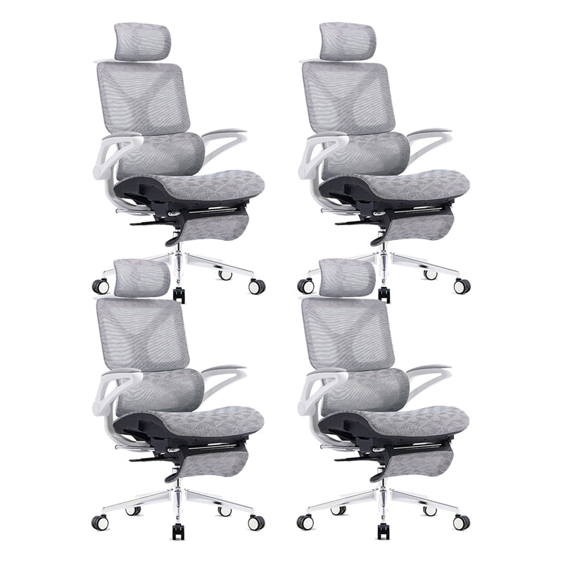 24"W Modern Desk Chair Breathable Air Grid Arms Included Office Chair Grey 4 Piece Set Clearhalo 'furn' 'furn_office_chair' 'Furniture' 'Office Chairs' 'Office Furniture' 'office_chair' 6248378