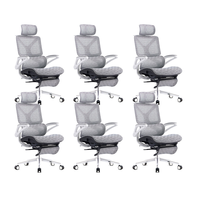 24"W Modern Desk Chair Breathable Air Grid Arms Included Office Chair Grey 6 Piece Set Clearhalo 'furn' 'furn_office_chair' 'Furniture' 'Office Chairs' 'Office Furniture' 'office_chair' 6248380