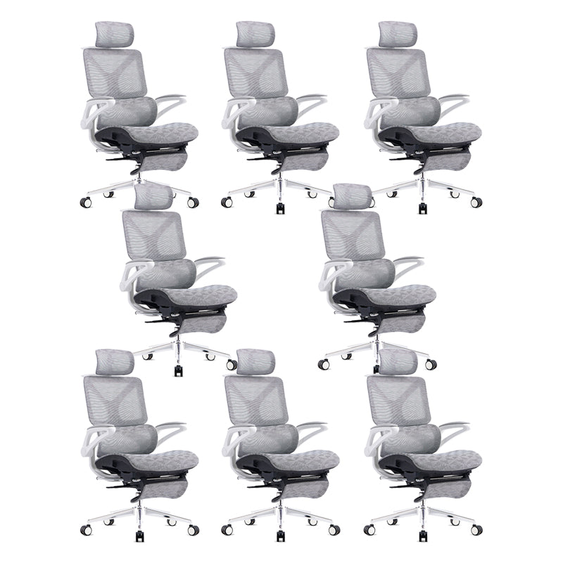 24"W Modern Desk Chair Breathable Air Grid Arms Included Office Chair Grey 8 Piece Set Clearhalo 'furn' 'furn_office_chair' 'Furniture' 'Office Chairs' 'Office Furniture' 'office_chair' 6248382