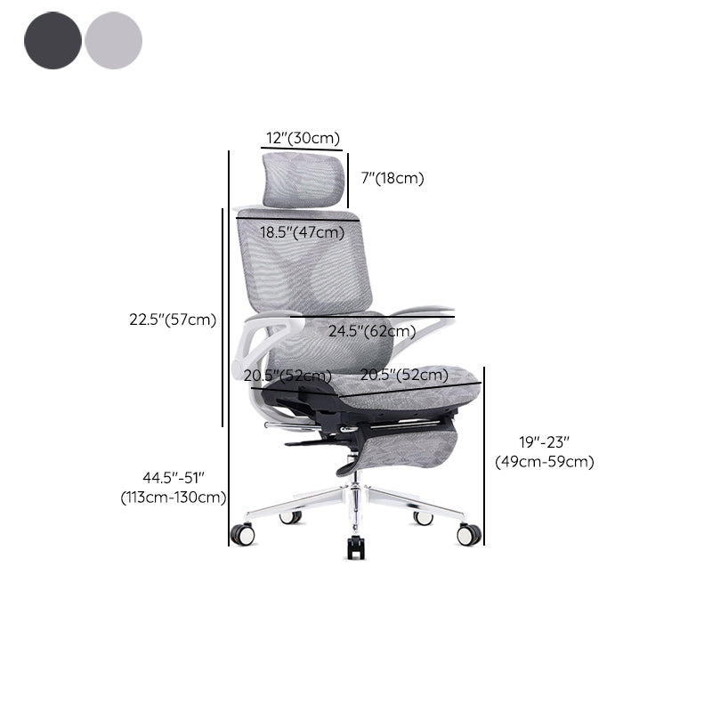 24"W Modern Desk Chair Breathable Air Grid Arms Included Office Chair Clearhalo 'furn' 'furn_office_chair' 'Furniture' 'Office Chairs' 'Office Furniture' 'office_chair' 6248384