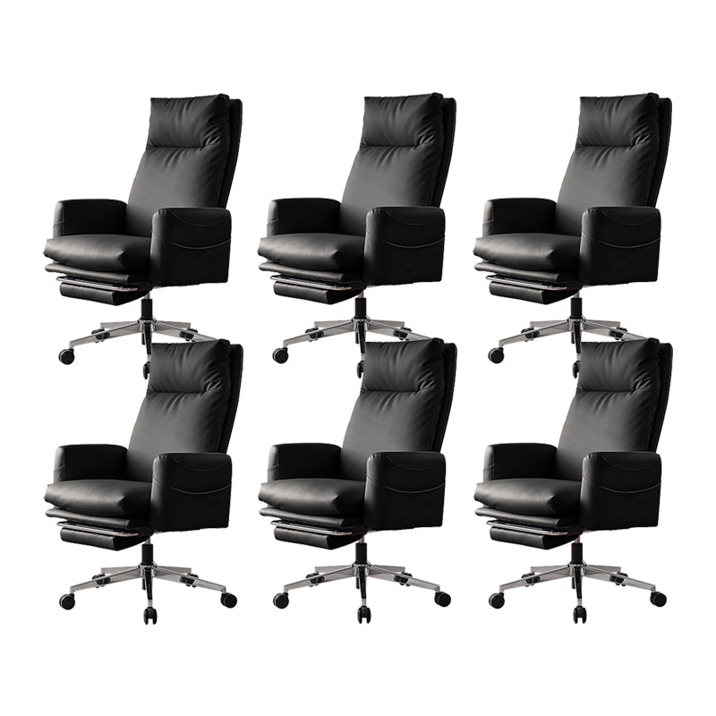 Draaistoel met hoge rugleuning Moderne managersstoel van kunstleer met armleuning