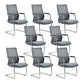 Modern Desk Chair Mesh Computer Chair Conference Chair No Wheel Grey 8 Piece Set Clearhalo 'furn' 'furn_office_chair' 'Furniture' 'Office Chairs' 'Office Furniture' 'office_chair' 6248414