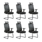 Modern Desk Chair Mesh Computer Chair Conference Chair No Wheel Matte Black 6 Piece Set Clearhalo 'furn' 'furn_office_chair' 'Furniture' 'Office Chairs' 'Office Furniture' 'office_chair' 6248421
