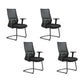 Modern Desk Chair Mesh Computer Chair Conference Chair No Wheel Black 4 Piece Set Clearhalo 'furn' 'furn_office_chair' 'Furniture' 'Office Chairs' 'Office Furniture' 'office_chair' 6248428