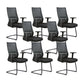 Modern Desk Chair Mesh Computer Chair Conference Chair No Wheel Black 8 Piece Set Clearhalo 'furn' 'furn_office_chair' 'Furniture' 'Office Chairs' 'Office Furniture' 'office_chair' 6248430