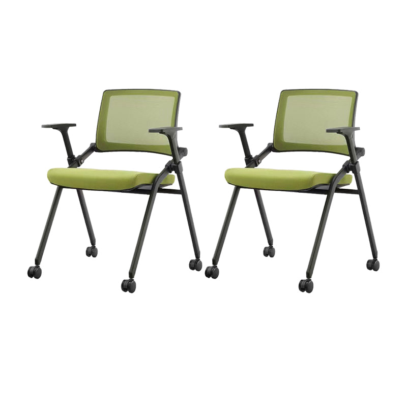 Contemporary Low Back Conference Chair Swivel Mesh Office Chair Green 2 Piece Set Clearhalo 'furn' 'furn_office_chair' 'Furniture' 'Office Chairs' 'Office Furniture' 'office_chair' 6248435