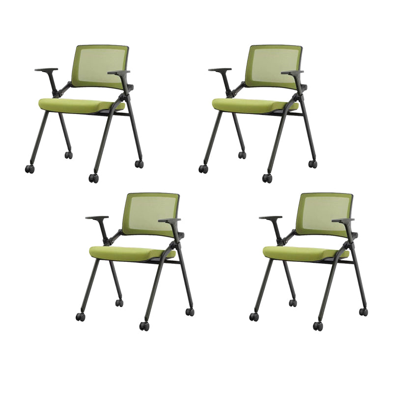Contemporary Low Back Conference Chair Swivel Mesh Office Chair Green 4 Piece Set Clearhalo 'furn' 'furn_office_chair' 'Furniture' 'Office Chairs' 'Office Furniture' 'office_chair' 6248438
