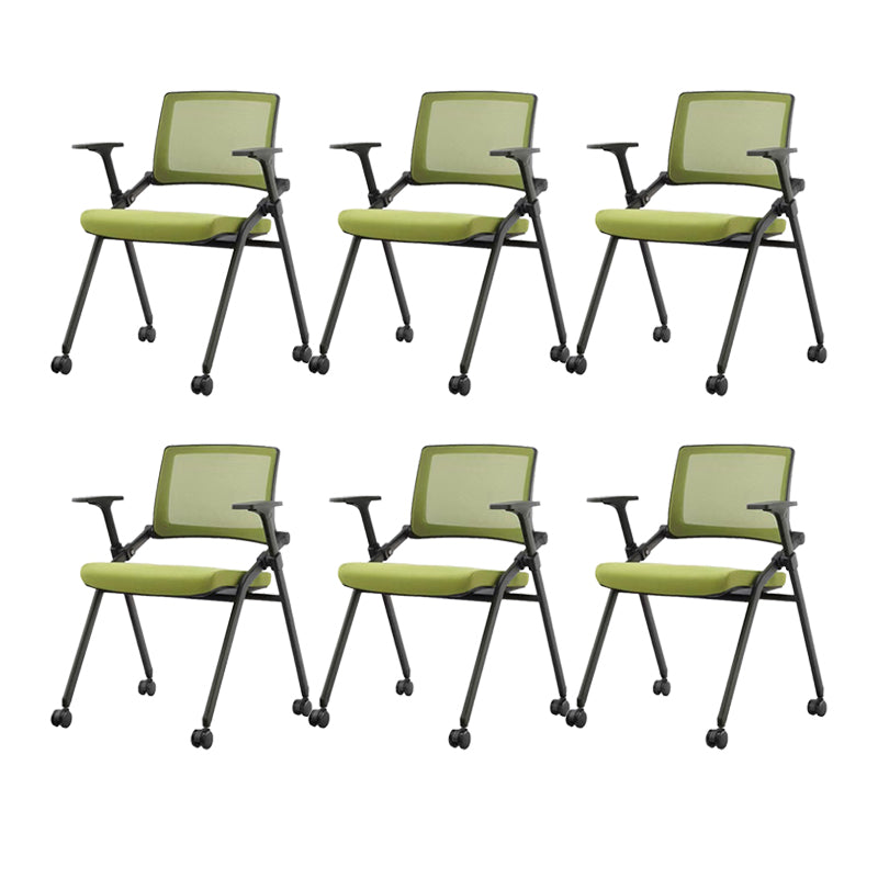 Contemporary Low Back Conference Chair Swivel Mesh Office Chair Green 6 Piece Set Clearhalo 'furn' 'furn_office_chair' 'Furniture' 'Office Chairs' 'Office Furniture' 'office_chair' 6248439