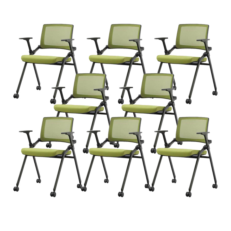 Contemporary Low Back Conference Chair Swivel Mesh Office Chair Green 8 Piece Set Clearhalo 'furn' 'furn_office_chair' 'Furniture' 'Office Chairs' 'Office Furniture' 'office_chair' 6248442