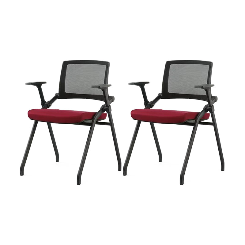 Contemporary Low Back Conference Chair Swivel Mesh Office Chair Red 2 Piece Set Clearhalo 'furn' 'furn_office_chair' 'Furniture' 'Office Chairs' 'Office Furniture' 'office_chair' 6248455