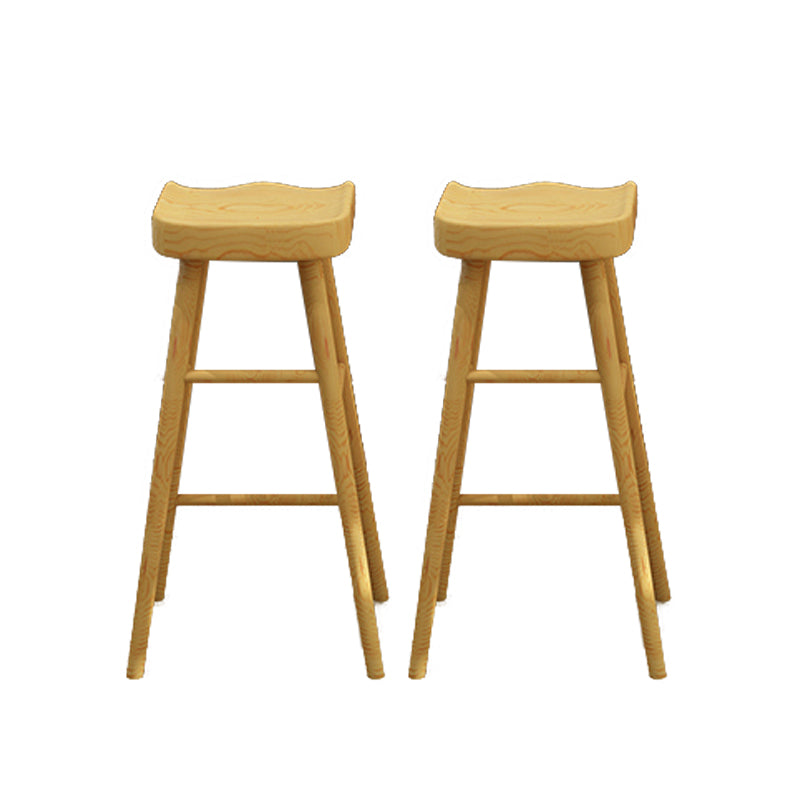 1/2/3 Pieces Solid Wood Bar Table and Stools Contemporary Bar Pub Table Set Natural 29.5"H Stool (Set of 2) Clearhalo 'Bar Furniture' 'furn' 'furn_home_bar_bar_sets' 'Furniture' 'Home Bars & Bar Sets' 'home_bar_bar_sets' 'Kitchen & Dining Furniture' 6248726