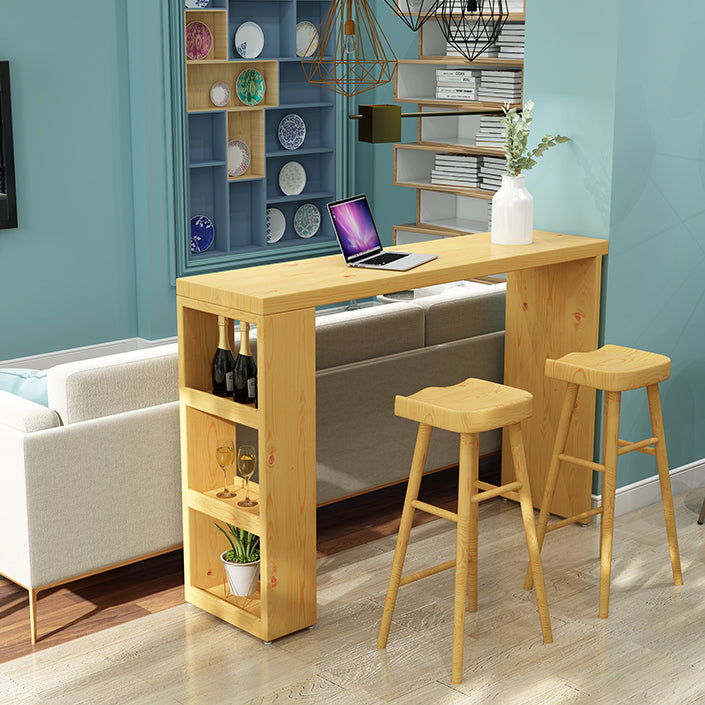 1/2/3 Pieces Solid Wood Bar Table and Stools Contemporary Bar Pub Table Set Clearhalo 'Bar Furniture' 'furn' 'furn_home_bar_bar_sets' 'Furniture' 'Home Bars & Bar Sets' 'home_bar_bar_sets' 'Kitchen & Dining Furniture' 6248735