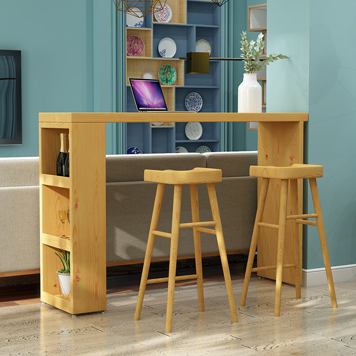 1/2/3 Pieces Solid Wood Bar Table and Stools Contemporary Bar Pub Table Set Clearhalo 'Bar Furniture' 'furn' 'furn_home_bar_bar_sets' 'Furniture' 'Home Bars & Bar Sets' 'home_bar_bar_sets' 'Kitchen & Dining Furniture' 6248736