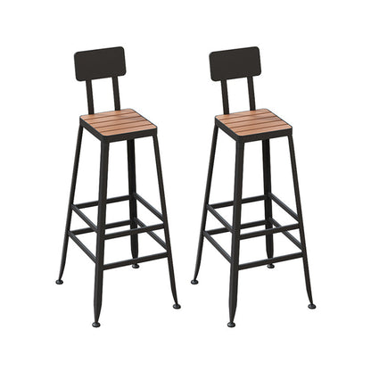 1/2/5 Pieces Modern Bar Table Set Rectangle Plastic Wood Counter Table with High Stools Black 30"H Stools (Set of 2) Clearhalo 'Bar Furniture' 'furn' 'furn_home_bar_bar_sets' 'Furniture' 'Home Bars & Bar Sets' 'home_bar_bar_sets' 'Kitchen & Dining Furniture' 6248775
