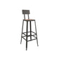 Mesa de bar marrón de 1/5 piezas con taburetes de metal, juego de pub de madera de fabricación industrial