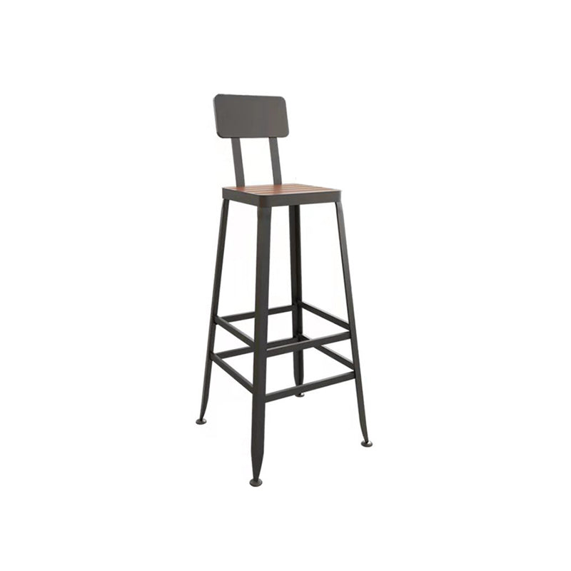 Mesa de bar marrón de 1/5 piezas con taburetes de metal, juego de pub de madera de fabricación industrial