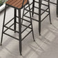 Mesa de bar marrón de 1/5 piezas con taburetes de metal, juego de pub de madera de fabricación industrial