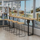 Contemporary Style 1/2/4/5 Pieces Bar Table Set Rectangle Bar Table with Wooden Stools