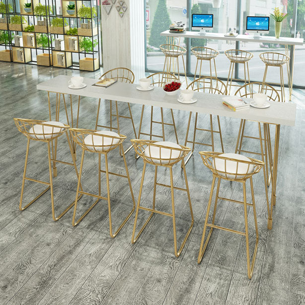 Glam Style Bar Table Set 1/5/9 Pieces Solid Wood Counter Table Set for Indoor 9 Pieces: Table, 8 Stools Clearhalo 'Bar Furniture' 'furn' 'furn_home_bar_bar_sets' 'Furniture' 'Home Bars & Bar Sets' 'home_bar_bar_sets' 'Kitchen & Dining Furniture' 6248918