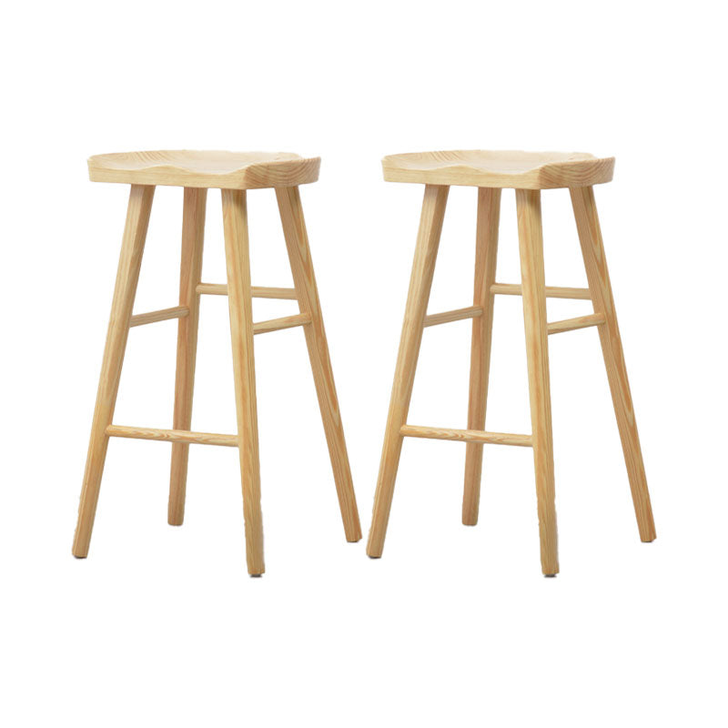 Modern Style Fixed Table Set 1/2 Pieces Solid Wood Rectangle Counter Set Brown 29"H Stool (Set of 2) Clearhalo 'Bar Furniture' 'furn' 'furn_home_bar_bar_sets' 'Furniture' 'Home Bars & Bar Sets' 'home_bar_bar_sets' 'Kitchen & Dining Furniture' 6249002