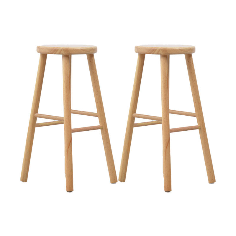 Modern Style Fixed Table Set 1/2 Pieces Solid Wood Rectangle Counter Set Wood 29"H Stools (Set of 2) Clearhalo 'Bar Furniture' 'furn' 'furn_home_bar_bar_sets' 'Furniture' 'Home Bars & Bar Sets' 'home_bar_bar_sets' 'Kitchen & Dining Furniture' 6249003