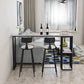 Modern Style Bar Table 1/3 Pieces Rectangle Faux Marble Counter Set 3 Pieces: Table, 2 Black Stools Clearhalo 'Bar Furniture' 'furn' 'furn_home_bar_bar_sets' 'Furniture' 'Home Bars & Bar Sets' 'home_bar_bar_sets' 'Kitchen & Dining Furniture' 6249019