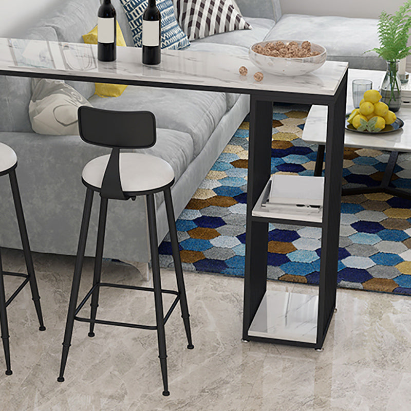 Modern Style Bar Table 1/3 Pieces Rectangle Faux Marble Counter Set Clearhalo 'Bar Furniture' 'furn' 'furn_home_bar_bar_sets' 'Furniture' 'Home Bars & Bar Sets' 'home_bar_bar_sets' 'Kitchen & Dining Furniture' 6249024