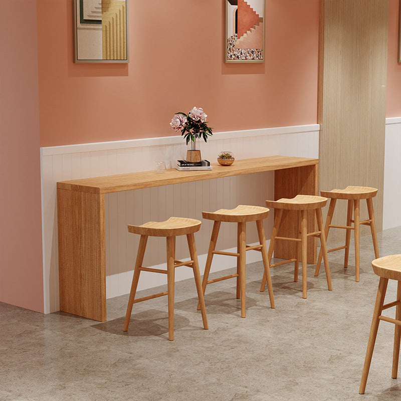 Modern Bar Table Set 1/5/9 Pieces Solid Wood Counter Table with Backless Stools 5 Pieces: Table, 4 Stools Clearhalo 'Bar Furniture' 'furn' 'furn_home_bar_bar_sets' 'Furniture' 'Home Bars & Bar Sets' 'home_bar_bar_sets' 'Kitchen & Dining Furniture' 6249038