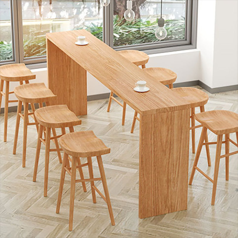Modern Bar Table Set 1/5/9 Pieces Solid Wood Counter Table with Backless Stools Clearhalo 'Bar Furniture' 'furn' 'furn_home_bar_bar_sets' 'Furniture' 'Home Bars & Bar Sets' 'home_bar_bar_sets' 'Kitchen & Dining Furniture' 6249045