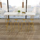 Glam Style Rectangle Counter Set 1/5 Pieces Solid Wood Bistro Set 5 Pieces: Table, 4 Stools Clearhalo 'Bar Furniture' 'furn' 'furn_home_bar_bar_sets' 'Furniture' 'Home Bars & Bar Sets' 'home_bar_bar_sets' 'Kitchen & Dining Furniture' 6249055