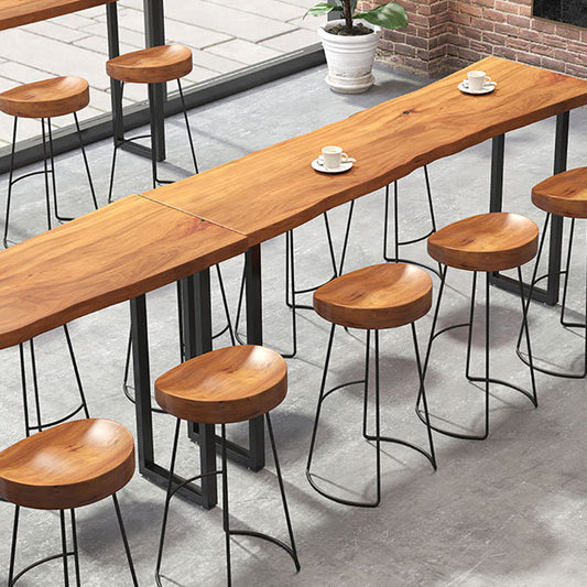 Industrial Bar Table Set 1/7 Pieces Solid Wood Bistro Set for Indoor Clearhalo 'Bar Furniture' 'furn' 'furn_home_bar_bar_sets' 'Furniture' 'Home Bars & Bar Sets' 'home_bar_bar_sets' 'Kitchen & Dining Furniture' 6249102