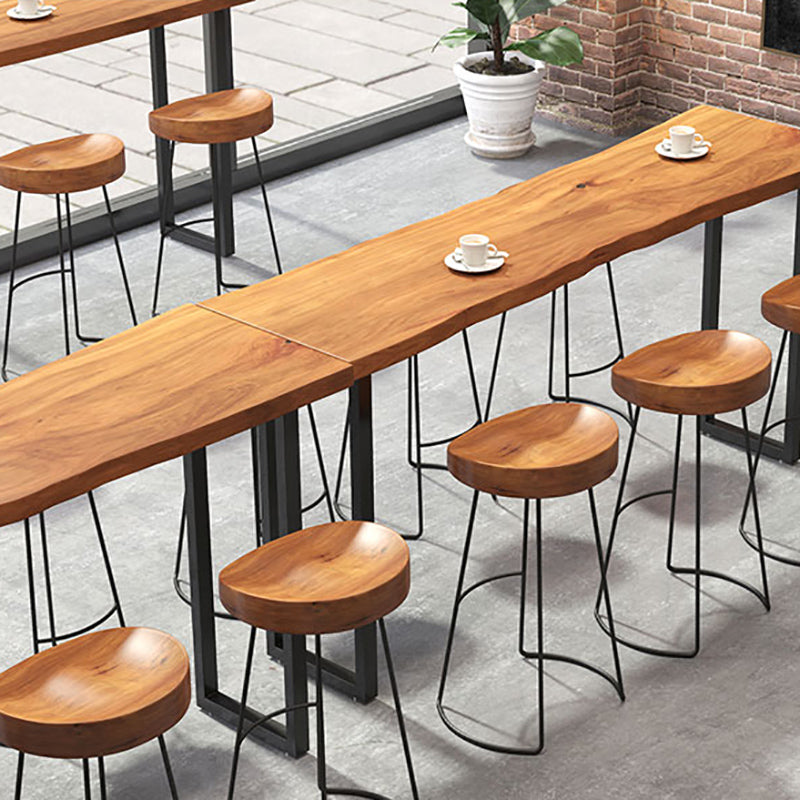 Industrial Bar Table Set 1/7 Pieces Solid Wood Bistro Set for Indoor Clearhalo 'Bar Furniture' 'furn' 'furn_home_bar_bar_sets' 'Furniture' 'Home Bars & Bar Sets' 'home_bar_bar_sets' 'Kitchen & Dining Furniture' 6249106