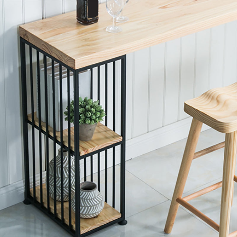 Natural Bar Table Set Industrial 1/3 Pieces Rectangle Solid Wood Counter Table Set Clearhalo 'Bar Furniture' 'furn' 'furn_home_bar_bar_sets' 'Furniture' 'Home Bars & Bar Sets' 'home_bar_bar_sets' 'Kitchen & Dining Furniture' 6249125