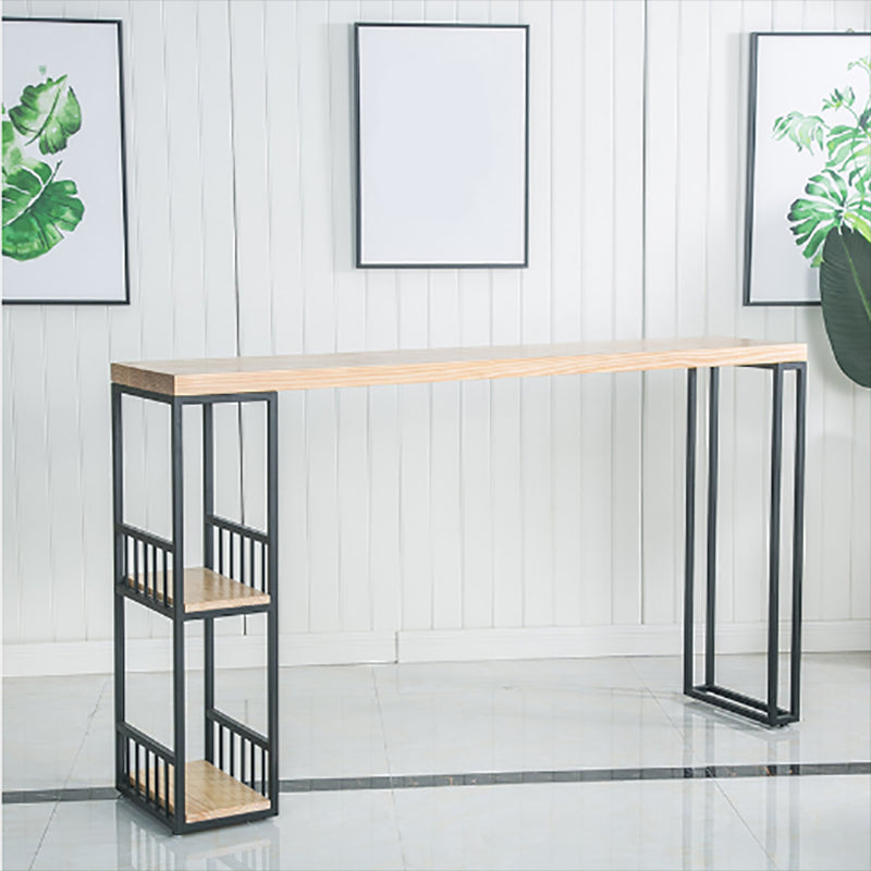 Natural Bar Table Set Industrial 1/3 Pieces Rectangle Solid Wood Counter Table Set Clearhalo 'Bar Furniture' 'furn' 'furn_home_bar_bar_sets' 'Furniture' 'Home Bars & Bar Sets' 'home_bar_bar_sets' 'Kitchen & Dining Furniture' 6249127