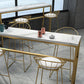 Faux Marble Bar Table Set Glam Style 1/3/5 Pieces Rectangle Counter Table Clearhalo 'Bar Furniture' 'furn' 'furn_home_bar_bar_sets' 'Furniture' 'Home Bars & Bar Sets' 'home_bar_bar_sets' 'Kitchen & Dining Furniture' 6249140