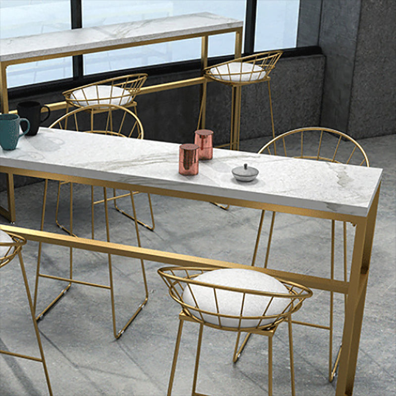 Faux Marble Bar Table Set Glam Style 1/3/5 Pieces Rectangle Counter Table Clearhalo 'Bar Furniture' 'furn' 'furn_home_bar_bar_sets' 'Furniture' 'Home Bars & Bar Sets' 'home_bar_bar_sets' 'Kitchen & Dining Furniture' 6249140