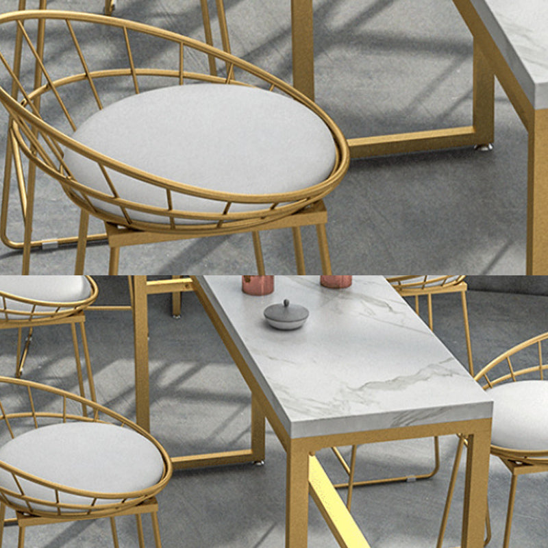 Faux Marble Bar Table Set Glam Style 1/3/5 Pieces Rectangle Counter Table Clearhalo 'Bar Furniture' 'furn' 'furn_home_bar_bar_sets' 'Furniture' 'Home Bars & Bar Sets' 'home_bar_bar_sets' 'Kitchen & Dining Furniture' 6249141