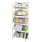 Contemporary Closed Back Bookshelf Metal Vertical Shelf Bookcase for Living Room 27.6"L x 11.8"W x 67.7"H Clearhalo 'Bookcases' 'furn' 'furn_bookcases' 'Furniture' 'Office Furniture' 6249216