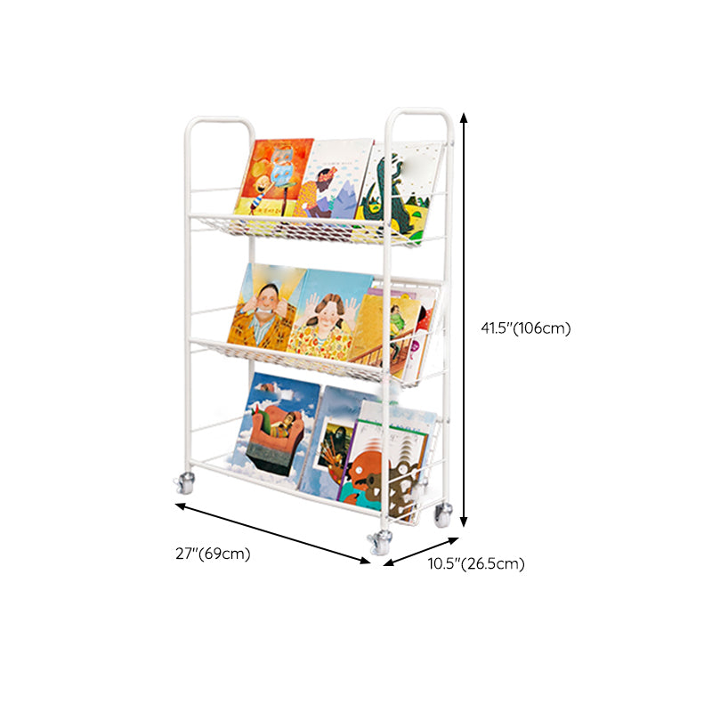 Contemporary Closed Back Bookshelf Metal Vertical Shelf Bookcase for Living Room Clearhalo 'Bookcases' 'furn' 'furn_bookcases' 'Furniture' 'Office Furniture' 6249232
