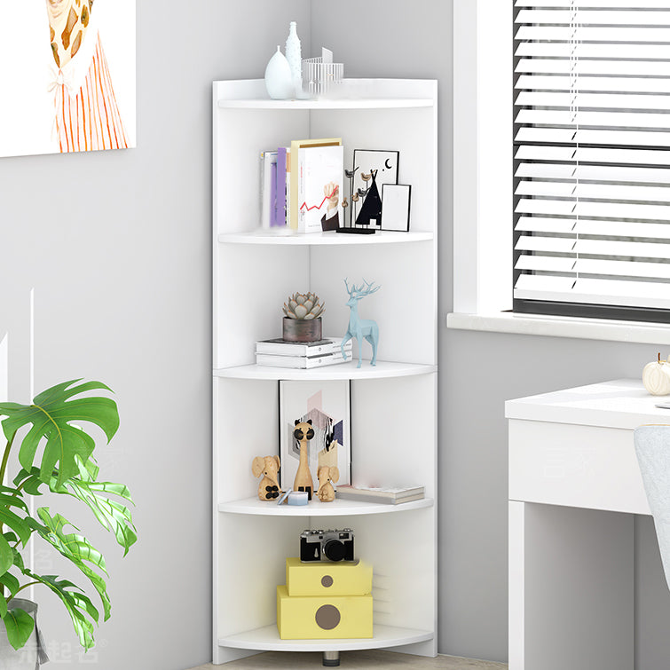 Modern Engineered Wood Bookshelf Corner Book Shelf for Living Room