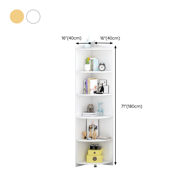 Modern Engineered Wood Bookshelf Corner Book Shelf for Living Room