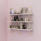 Metal and Wood Glam Shelf Bookcase Gold Wall Mounted Bookshelf for Office