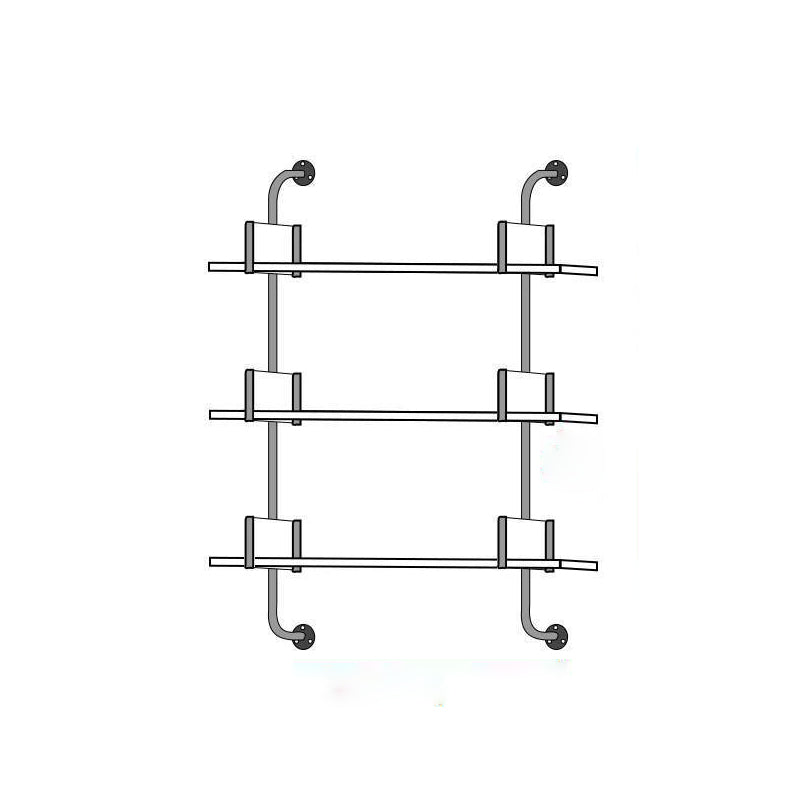 Metal and Wood Glam Shelf Bookcase Gold Wall Mounted Bookshelf for Office