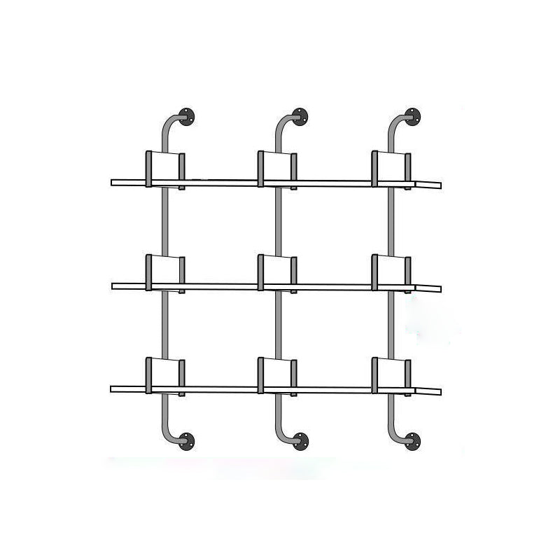 Metal and Wood Glam Shelf Bookcase Gold Wall Mounted Bookshelf for Office