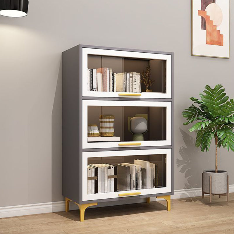 Modem Wooden Bookshelf Standard Shelf Bookshelf for Home Office 13.9" Wide Grey Clearhalo 'Bookcases' 'furn' 'furn_bookcases' 'Furniture' 'Office Furniture' 6249419