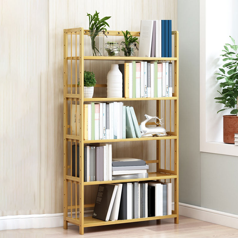 Modern Bamboo Etagere Bookshelf Bedroom Vertical Open Shelf Bookcase with Shelves