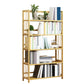 Modern Bamboo Etagere Bookshelf Bedroom Vertical Open Shelf Bookcase with Shelves