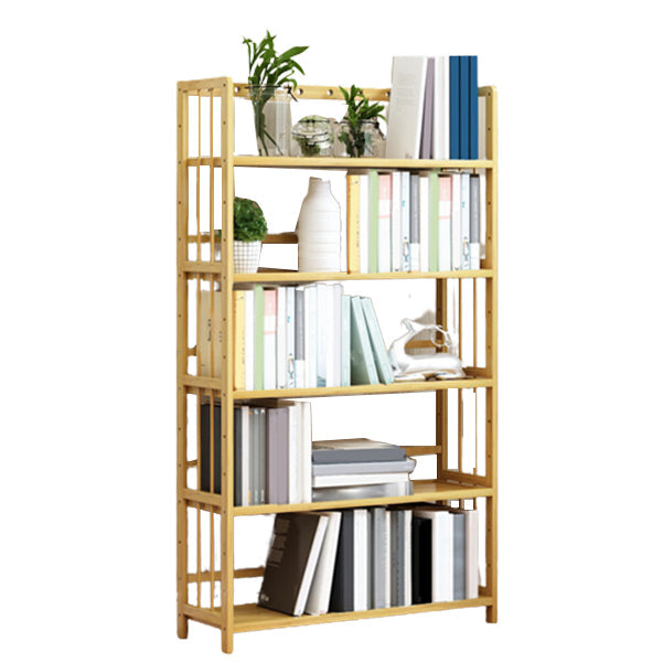 Modern Bamboo Etagere Bookshelf Bedroom Vertical Open Shelf Bookcase with Shelves