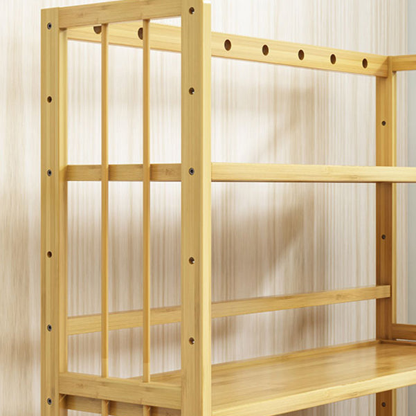 Modern Bamboo Etagere Bookshelf Bedroom Vertical Open Shelf Bookcase with Shelves