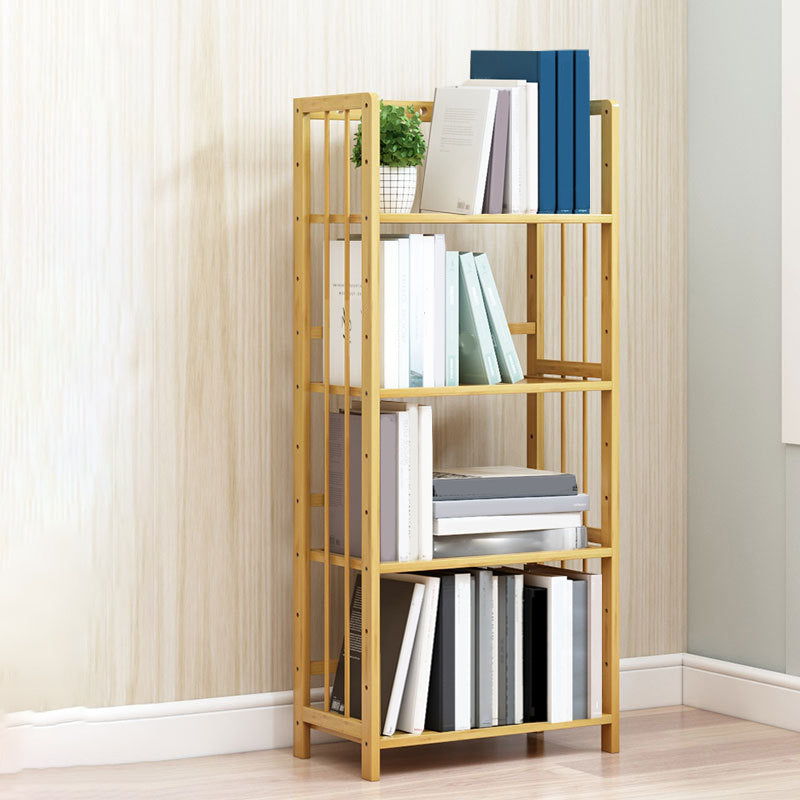 Modern Bamboo Etagere Bookshelf Bedroom Vertical Open Shelf Bookcase with Shelves